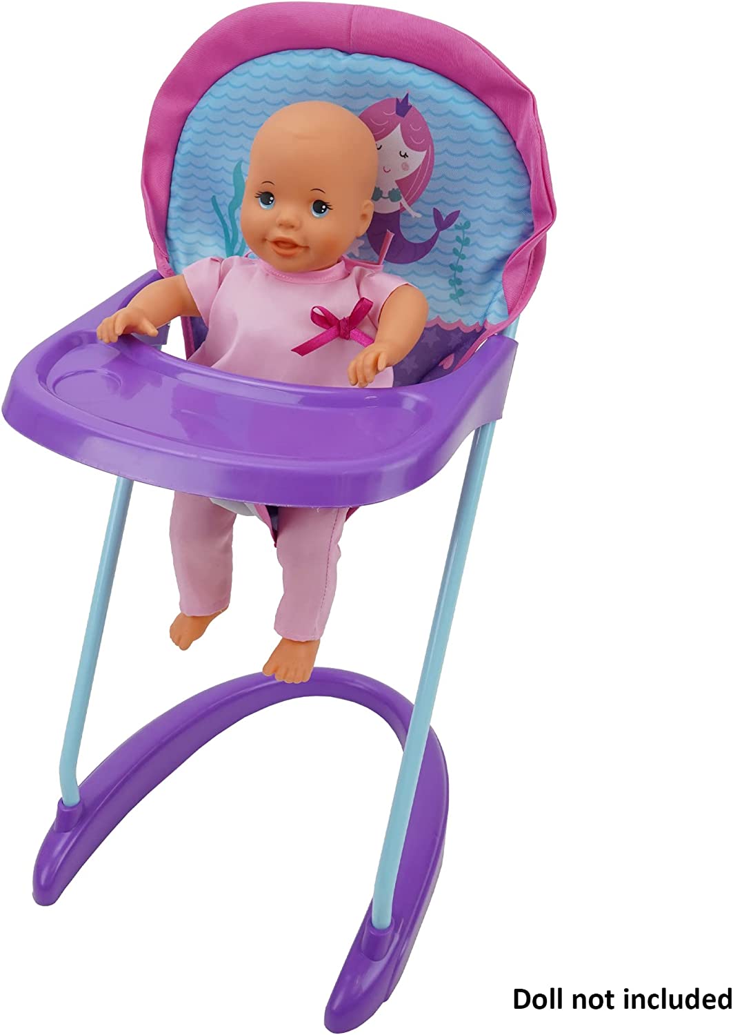 Mermaid Doll Highchair with Front Tray & Safety Harness Z707948