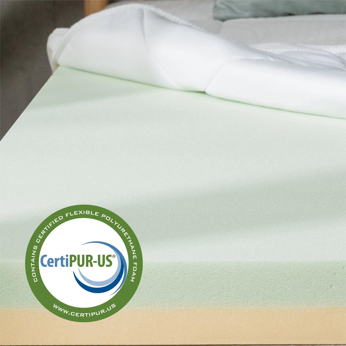 Green Tea Memory Foam Mattress Topper T4803