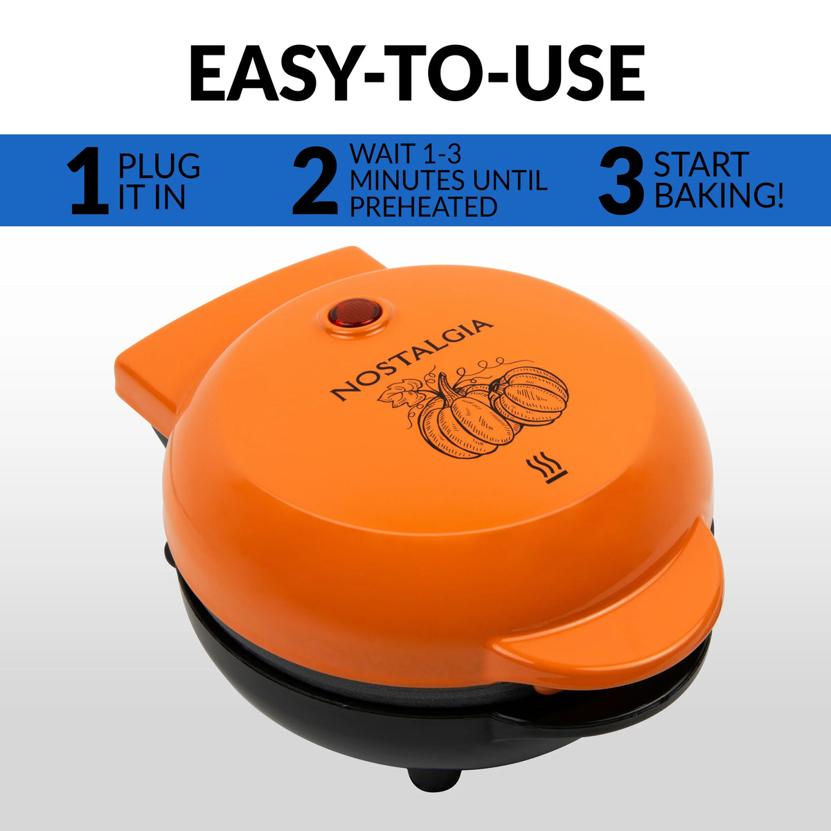 Personal Electric Pumpkin Waffle Maker Z81453