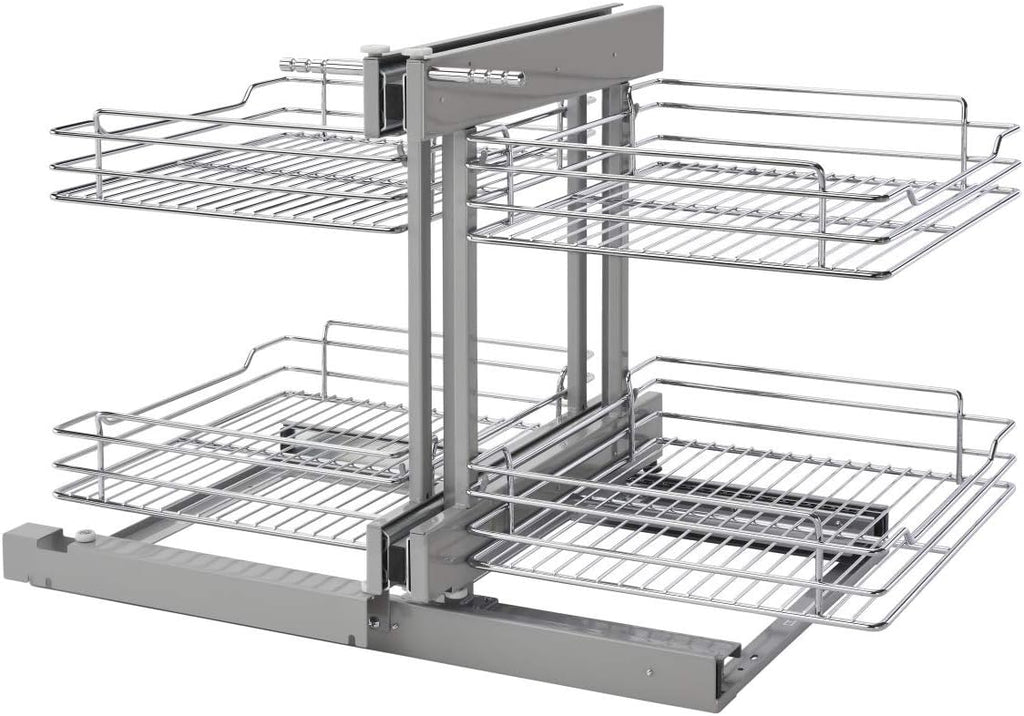 15-Inch Chrome 4 Shelf Slide Out Kitchen Cabinet Organizer L712