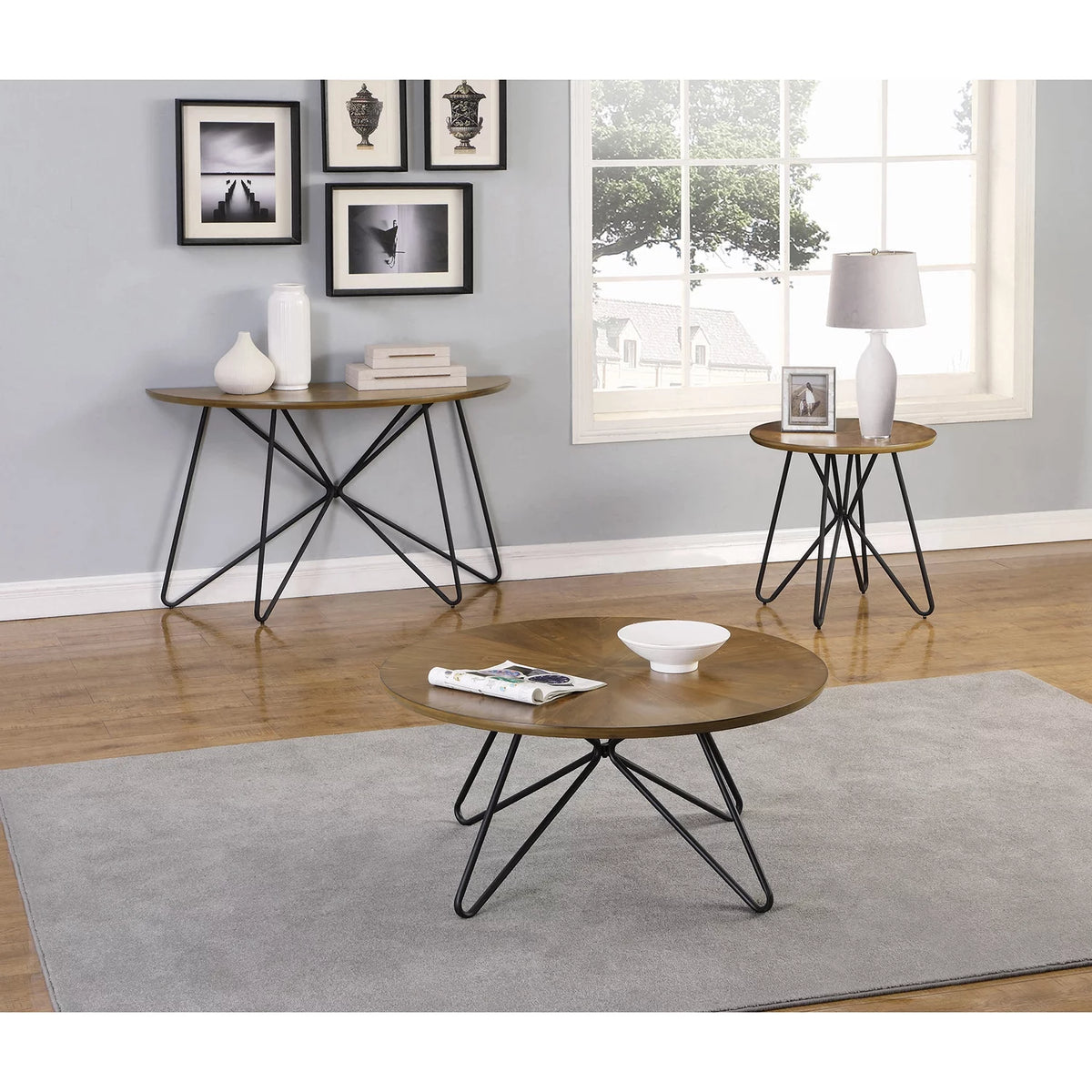 Dark Brown and Black Sofa Table D6987
