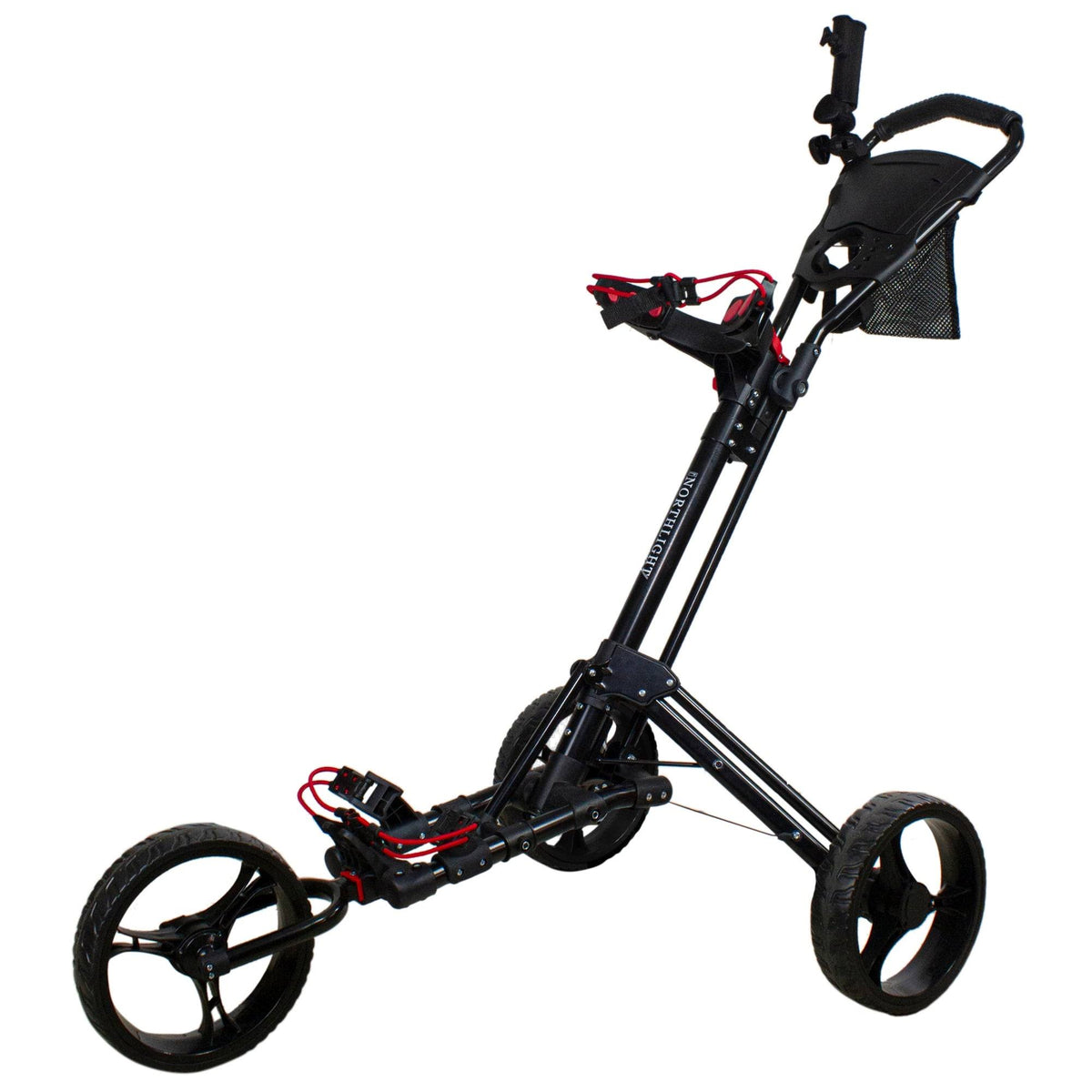 Black Easy Folding 3 Wheel Golf Bag Push Cart V394