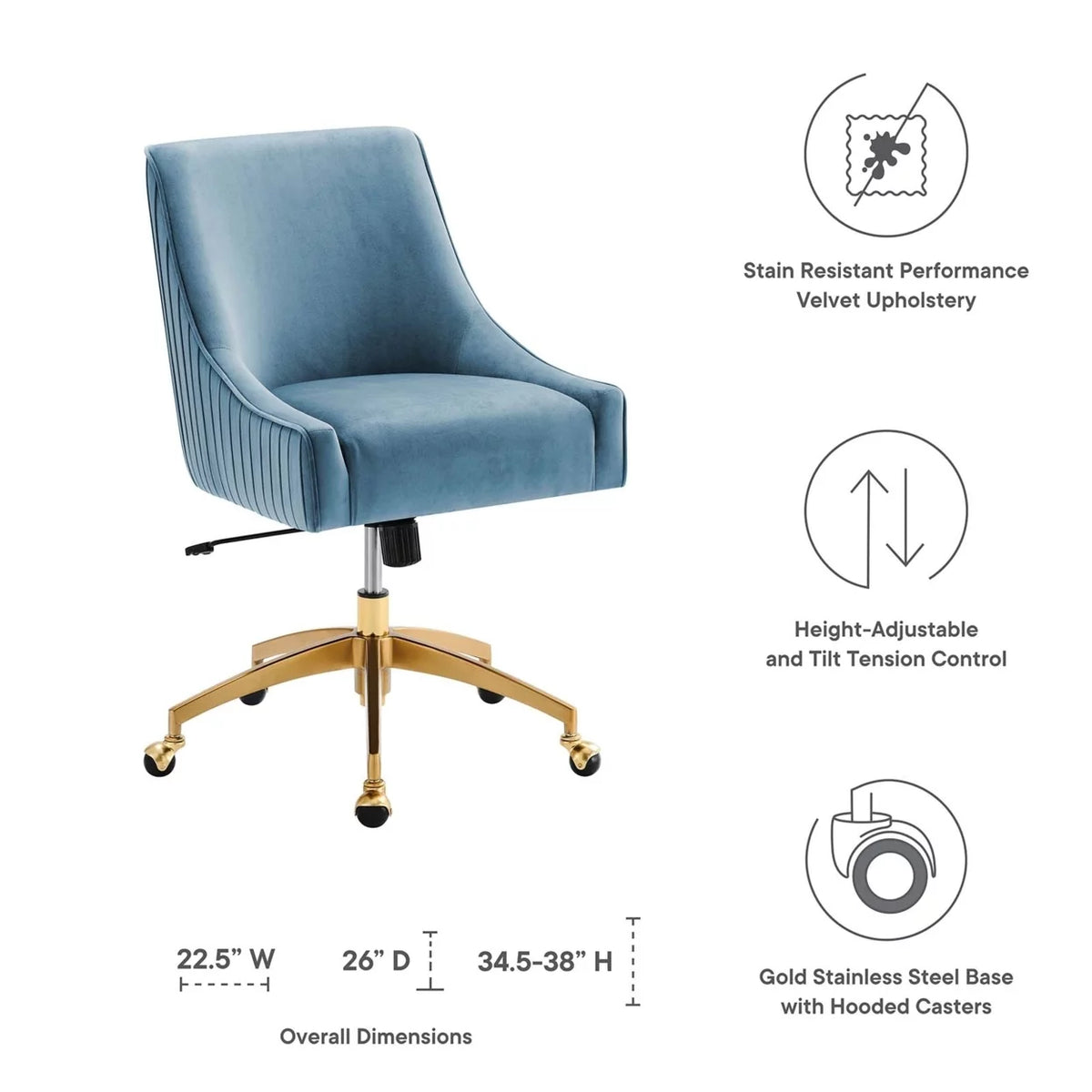 Performance Velvet Office Chair A162785