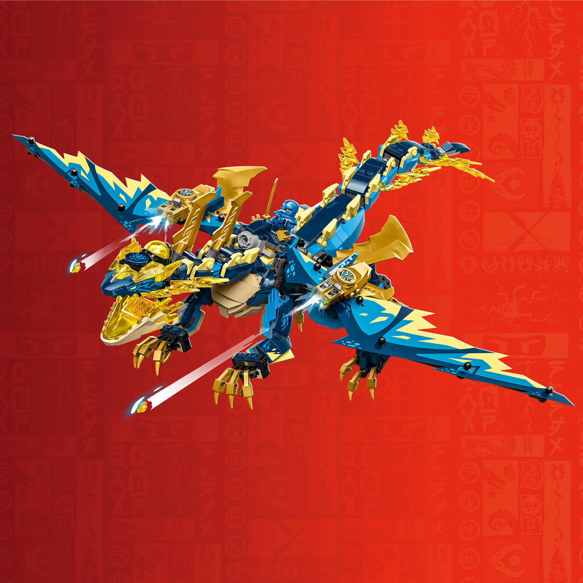 LEGO Building Toy Set with Dragon, Mech, Ninja Flyer and 6 Minifigures X143987