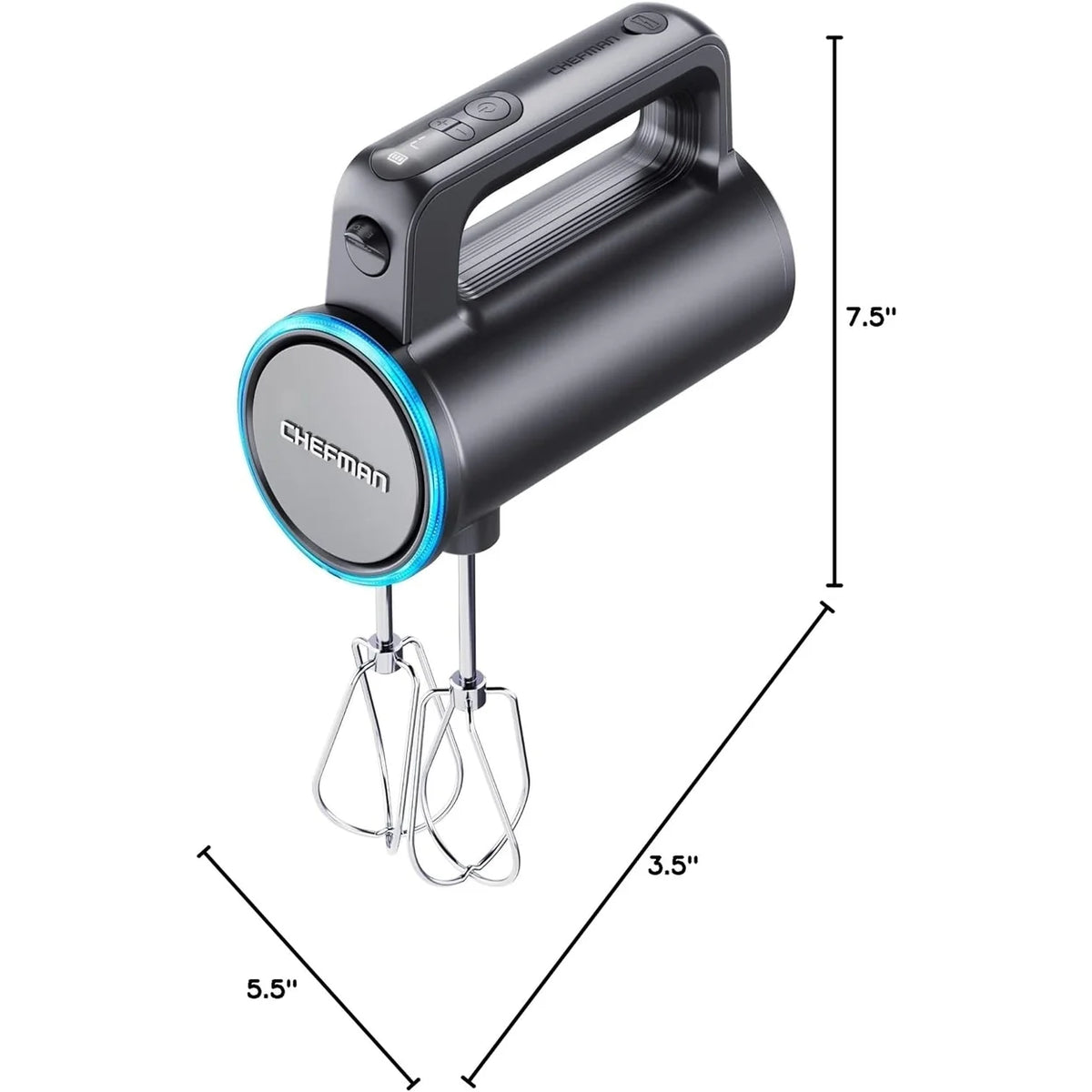 Black Cordless Hand Mixer with 7 Speed Settings X771306