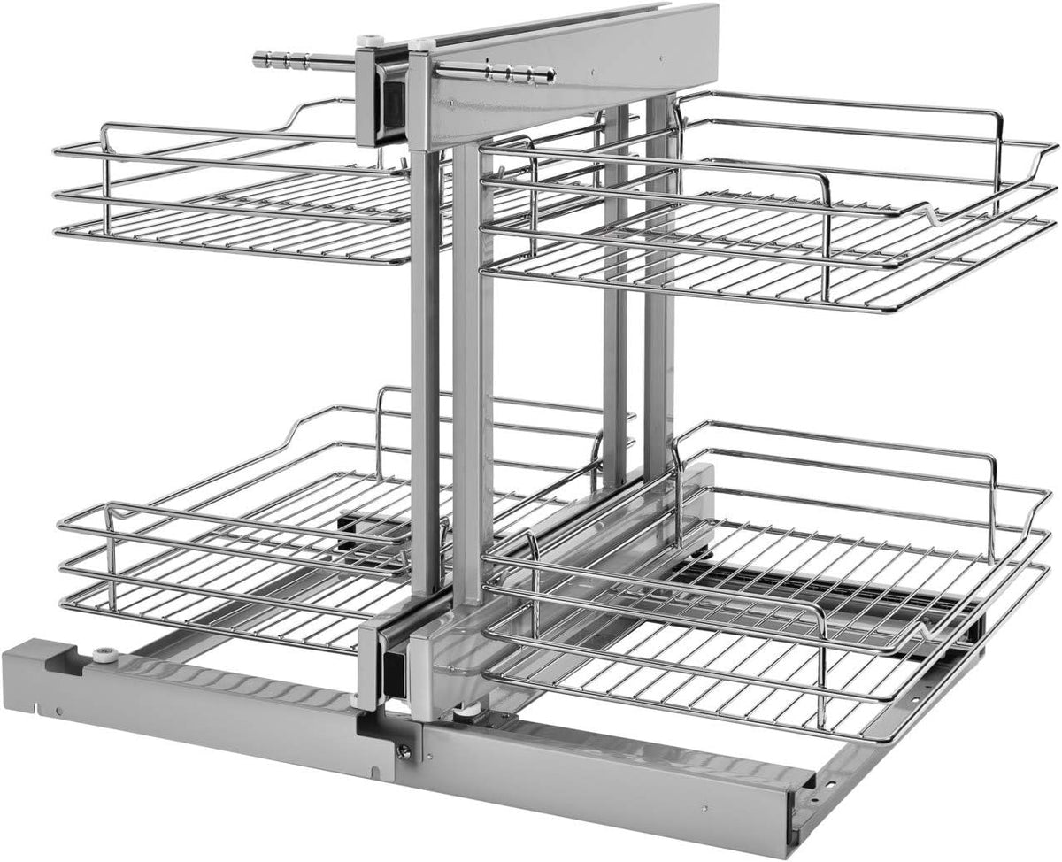15-Inch Chrome 4 Shelf Slide Out Kitchen Cabinet Organizer L712