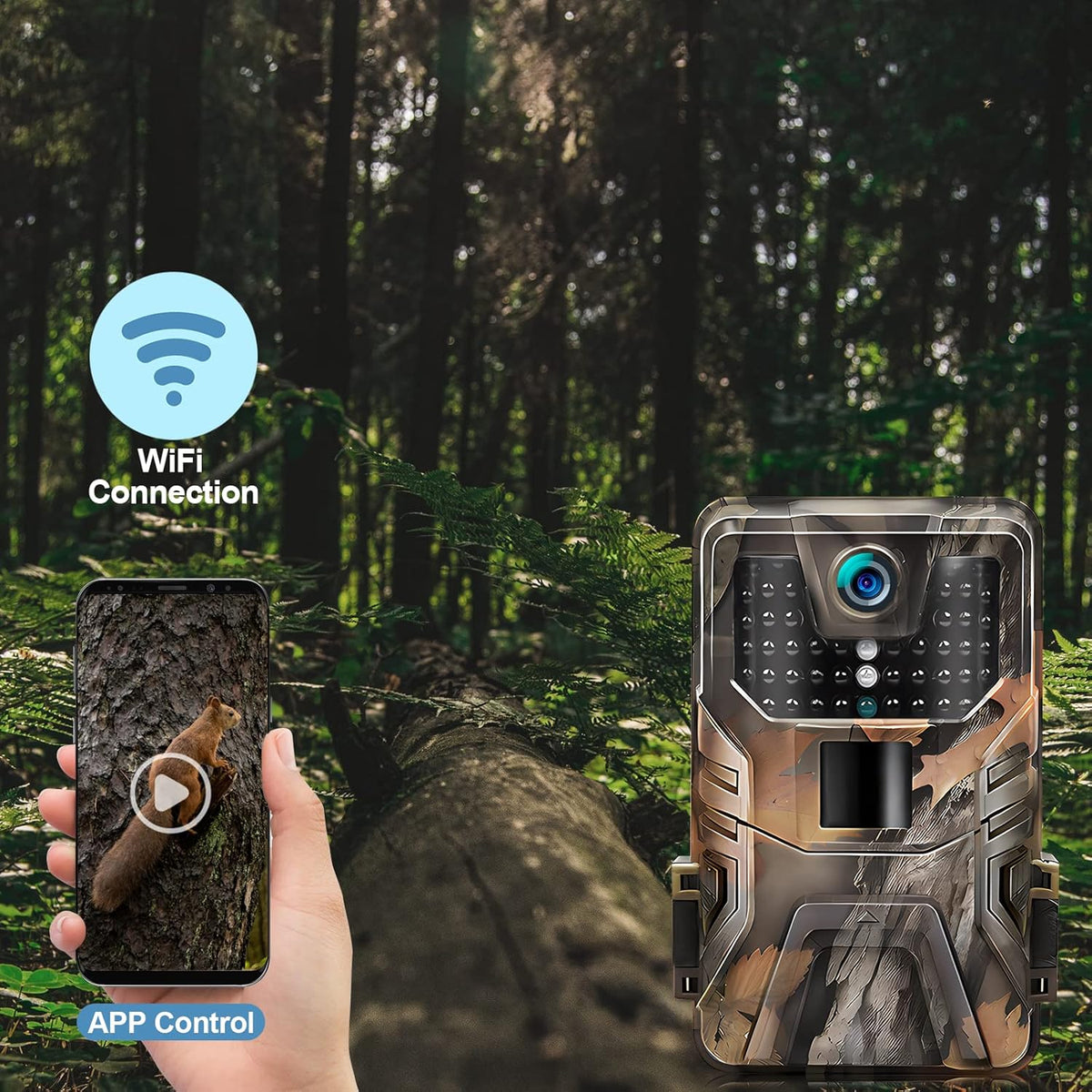 4K 30MP WiFi Trail Camera with No Glow Night Vision IP66 Waterproof M463