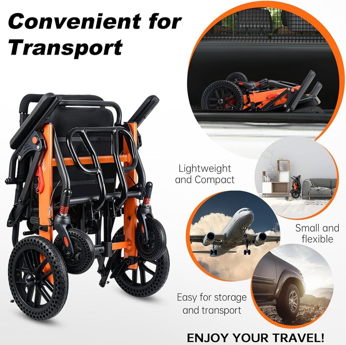 Lightweight Transport Wheelchair with Safety Belt B688475