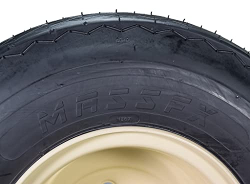 Set of 4 18x8.5-8 Beige Golf Cart Wheels and Tires Combo C432
