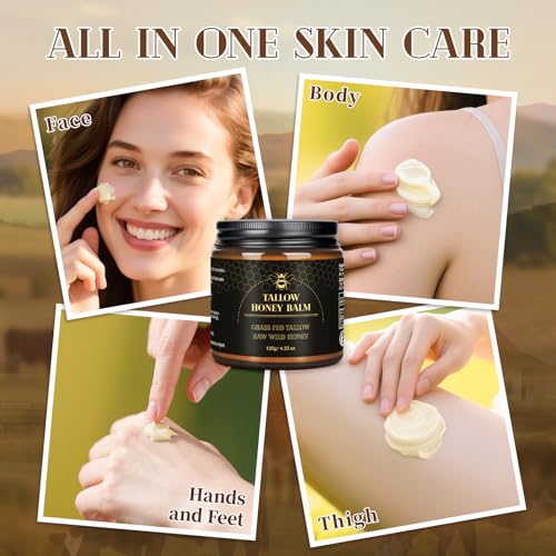 Organic Grass-Fed Beef Tallow Balm with Raw Wild Honey (120g) R927