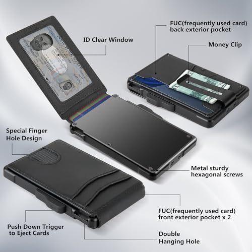 Slim Leather Bifold Wallet with Money Clip M98274