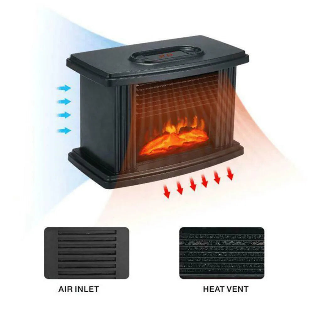 Electric Fireplace Heater Stove 1000W with 3D Flame Effect X485882