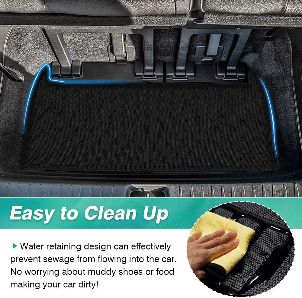 Cargo Liner for 2022 Kia Carnival Behind The 3rd Row Trunk Liner All Weather Rear Cargo Trunk Floor Mat Pack of 2 H166723