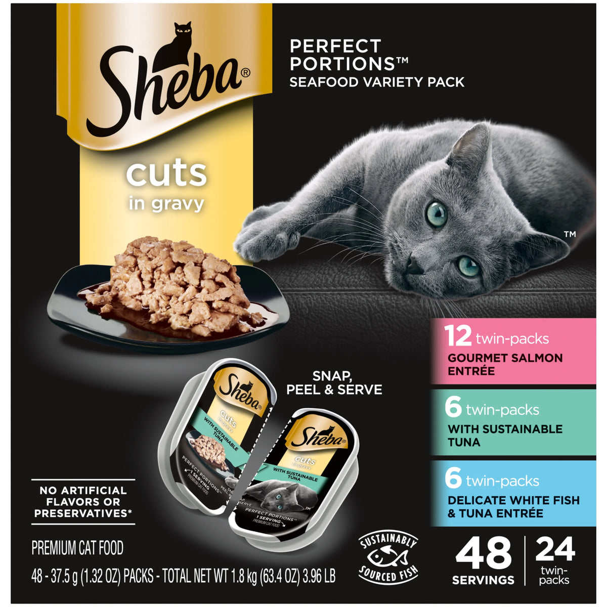 Wet Cat Food Variety Pack, 1.32 oz (24 Pk) W177404