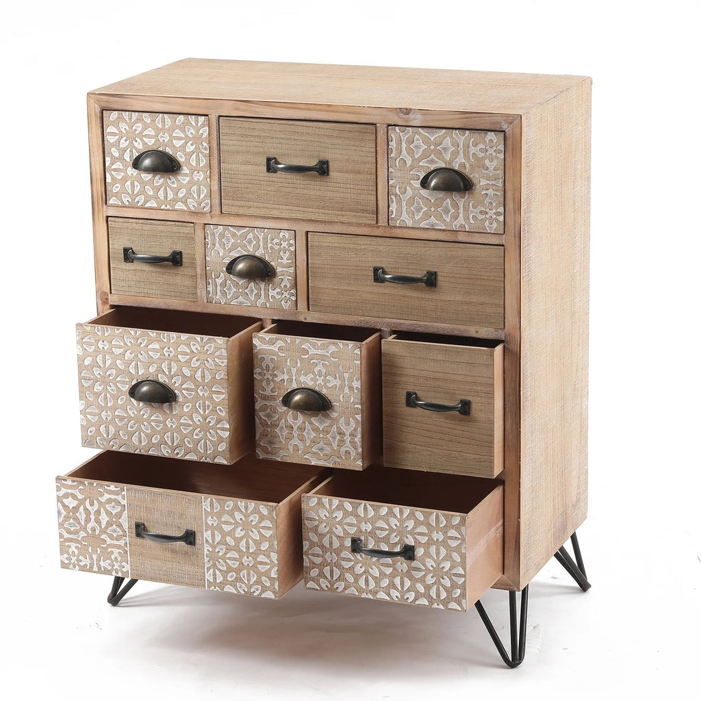 Natural Wood 11-Drawer Apothecary Chest W334696
