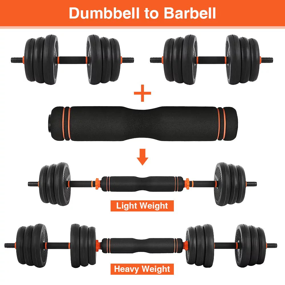 55lb Adjustable Dumbbell, Barbell, and Kettlebell Set Q4833