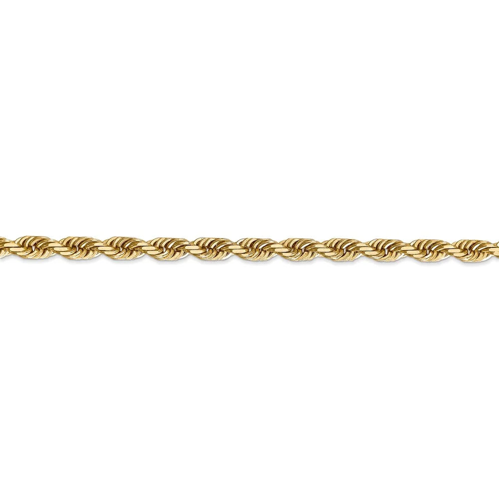 22 inch 14kt Yellow Gold Diamond Cut Rope Chain C896