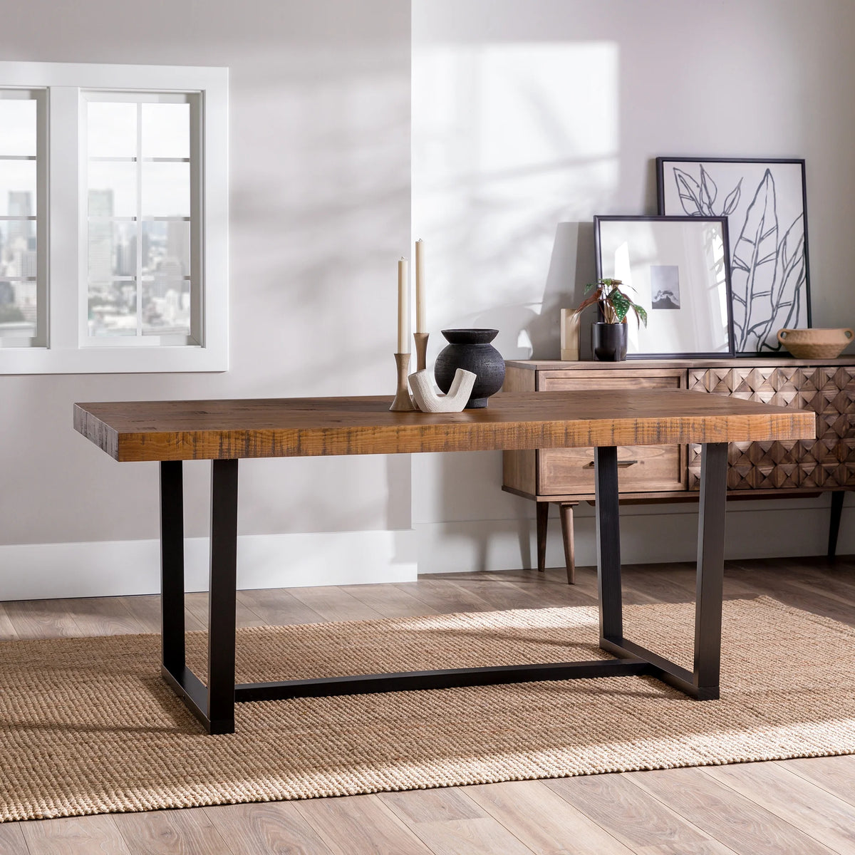 Modern Farmhouse Two-Tone Dining Table E626484