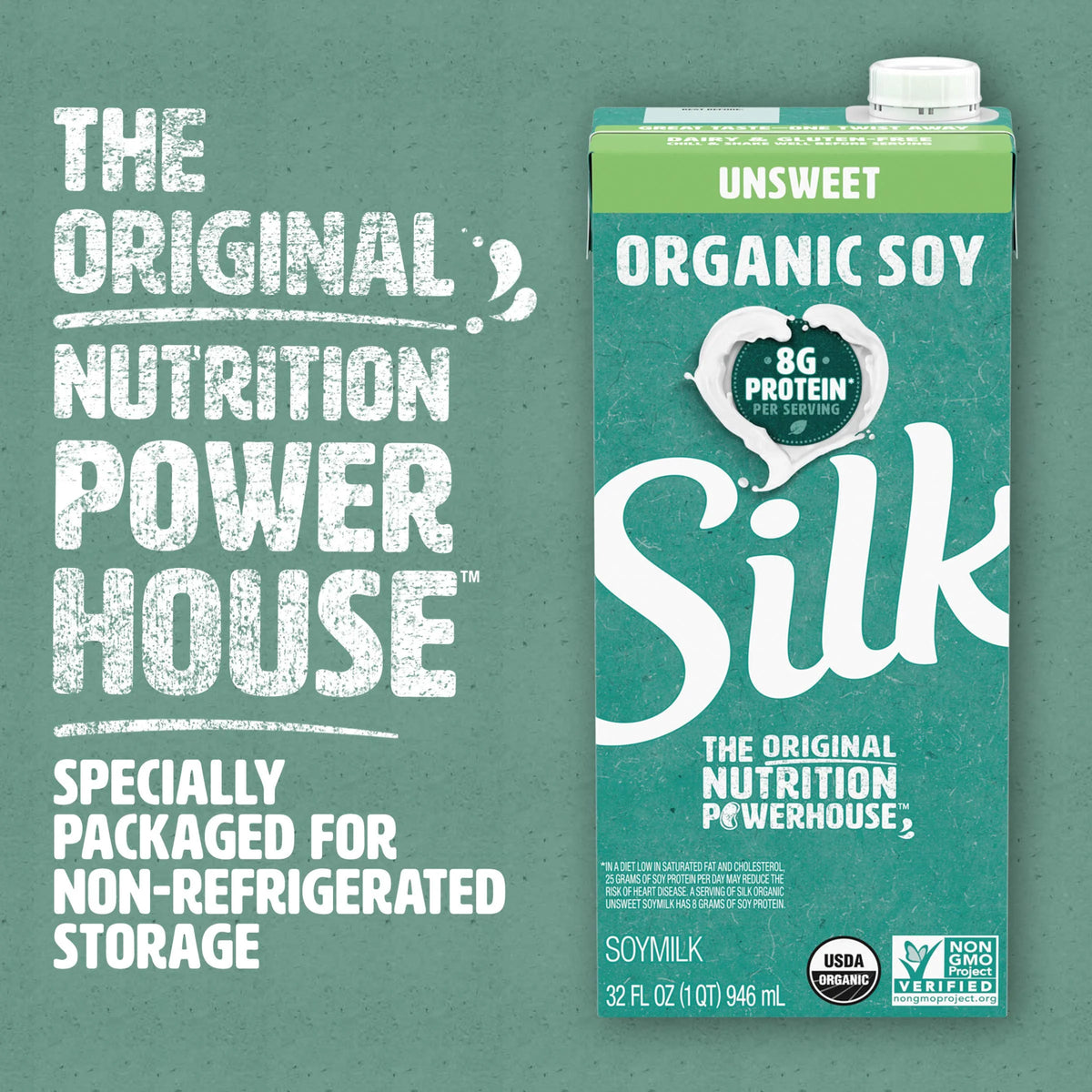 Organic Unsweetened Soy Milk 32 Fl Oz (Pack Of 6) G9708