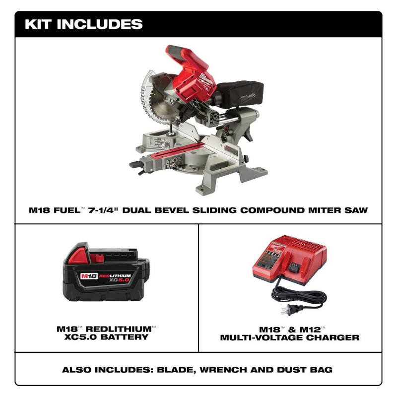 18V Cordless 7-1/4 in. Dual Bevel Sliding Compound Miter Saw Kit M788