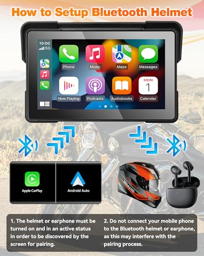 7 Inch Waterproof Touchscreen Motorcycle CarPlay Screen L15310