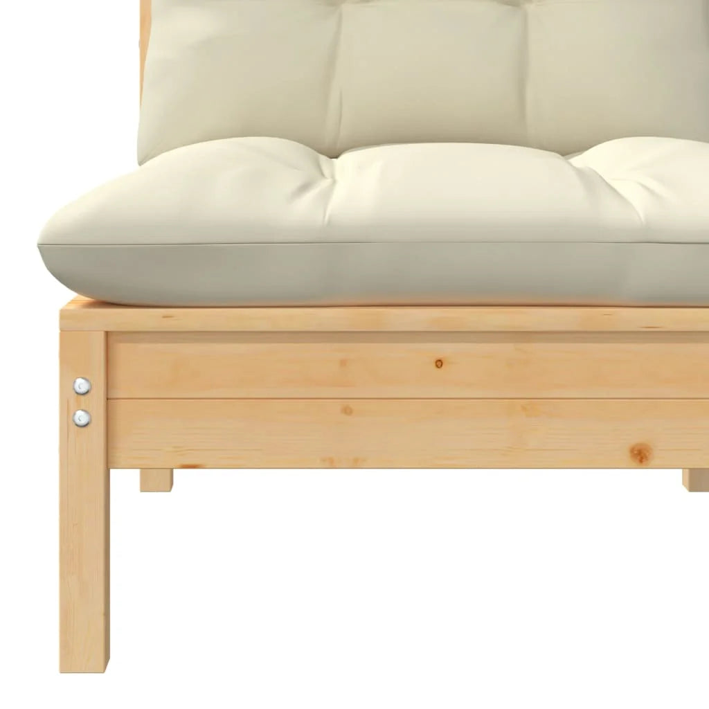 Patio Sofa with Cushions Solid Pinewood P8767