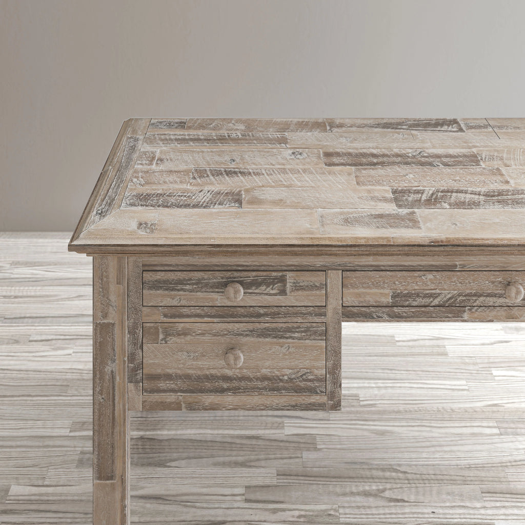 Distressed Acacia USB Charging Desk W396