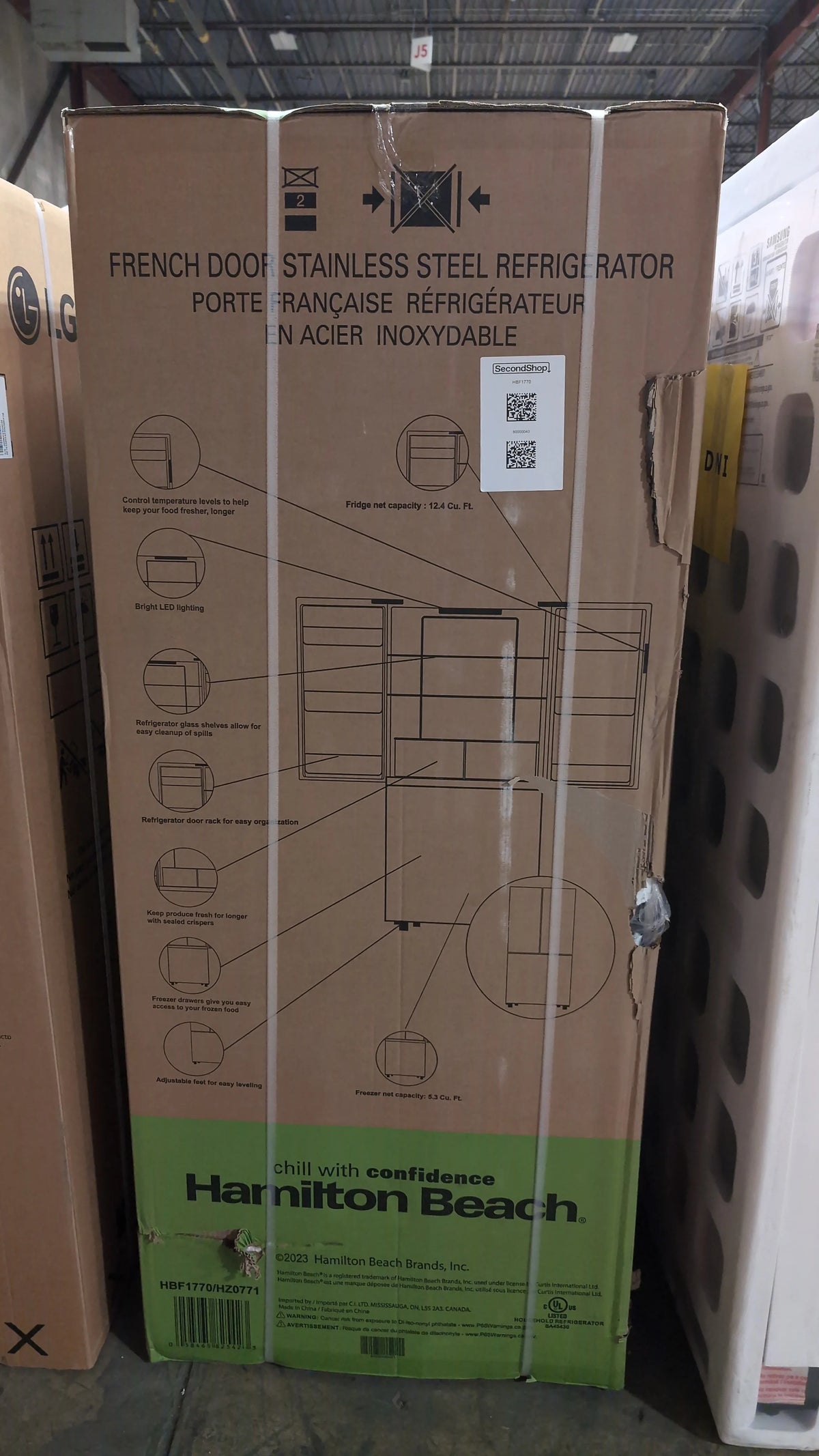 30 In. 17.7 Cu. Ft. French Door Refrigerator X67158