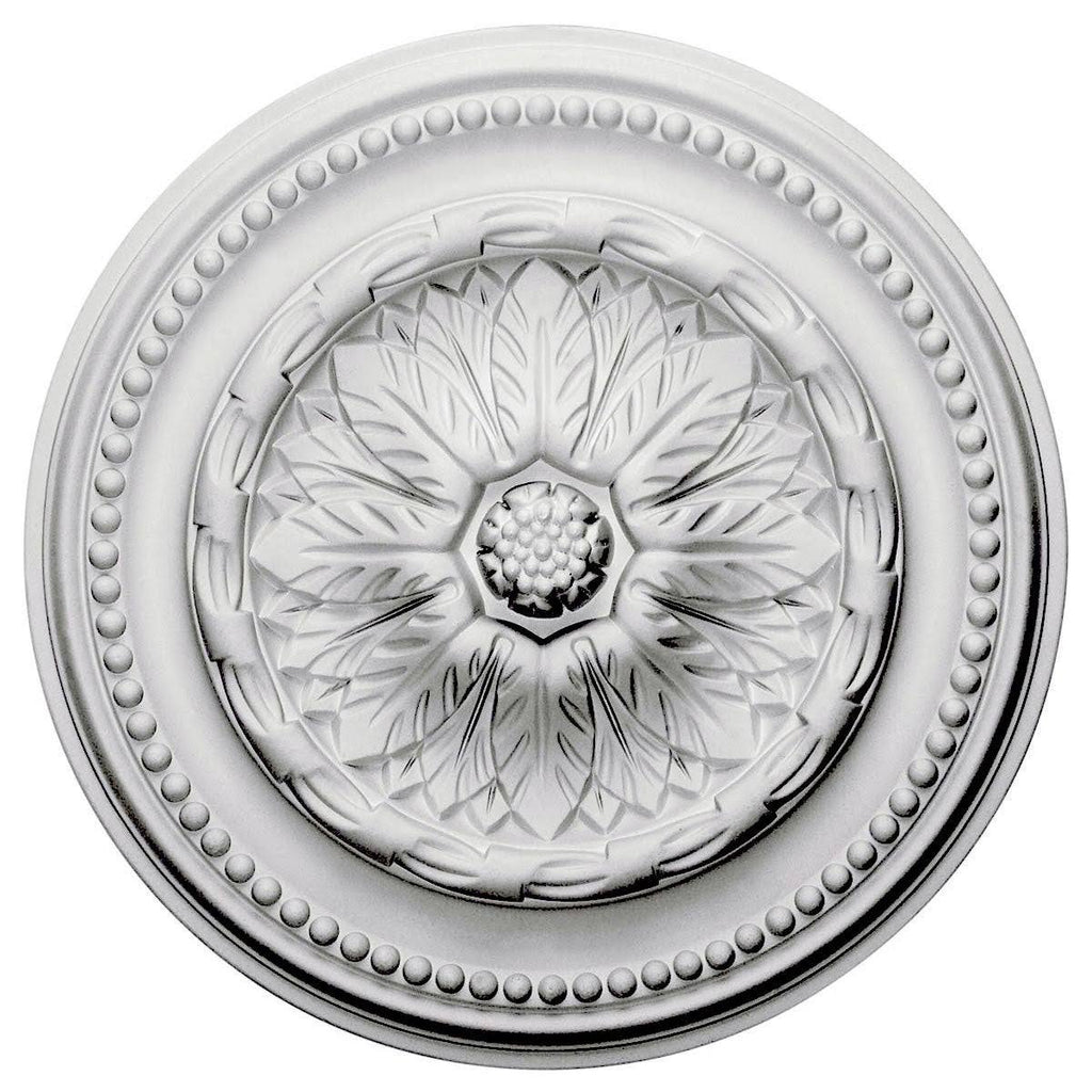 15 3/4x22OD x 1 7/8x22P Hand-Painted Stone Ceiling Medallion U2874