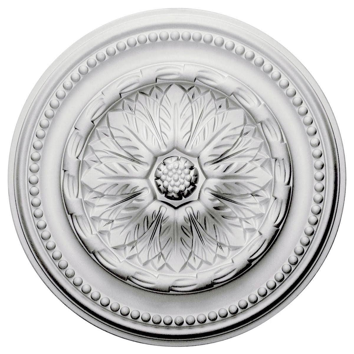 15 3/4x22OD x 1 7/8x22P Hand-Painted Stone Ceiling Medallion U2874