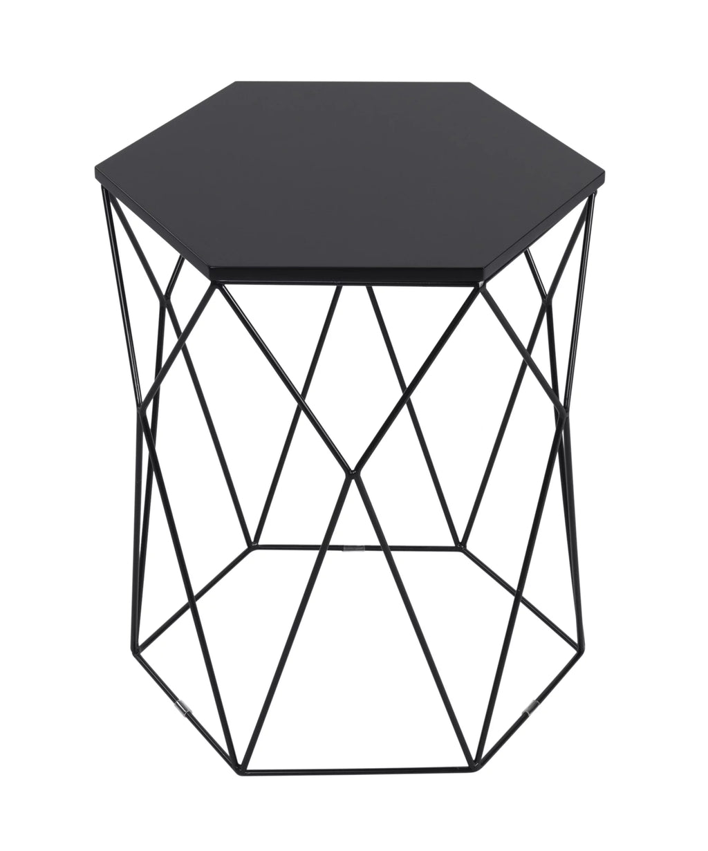 Geometric Side Table in Midnight Black I308