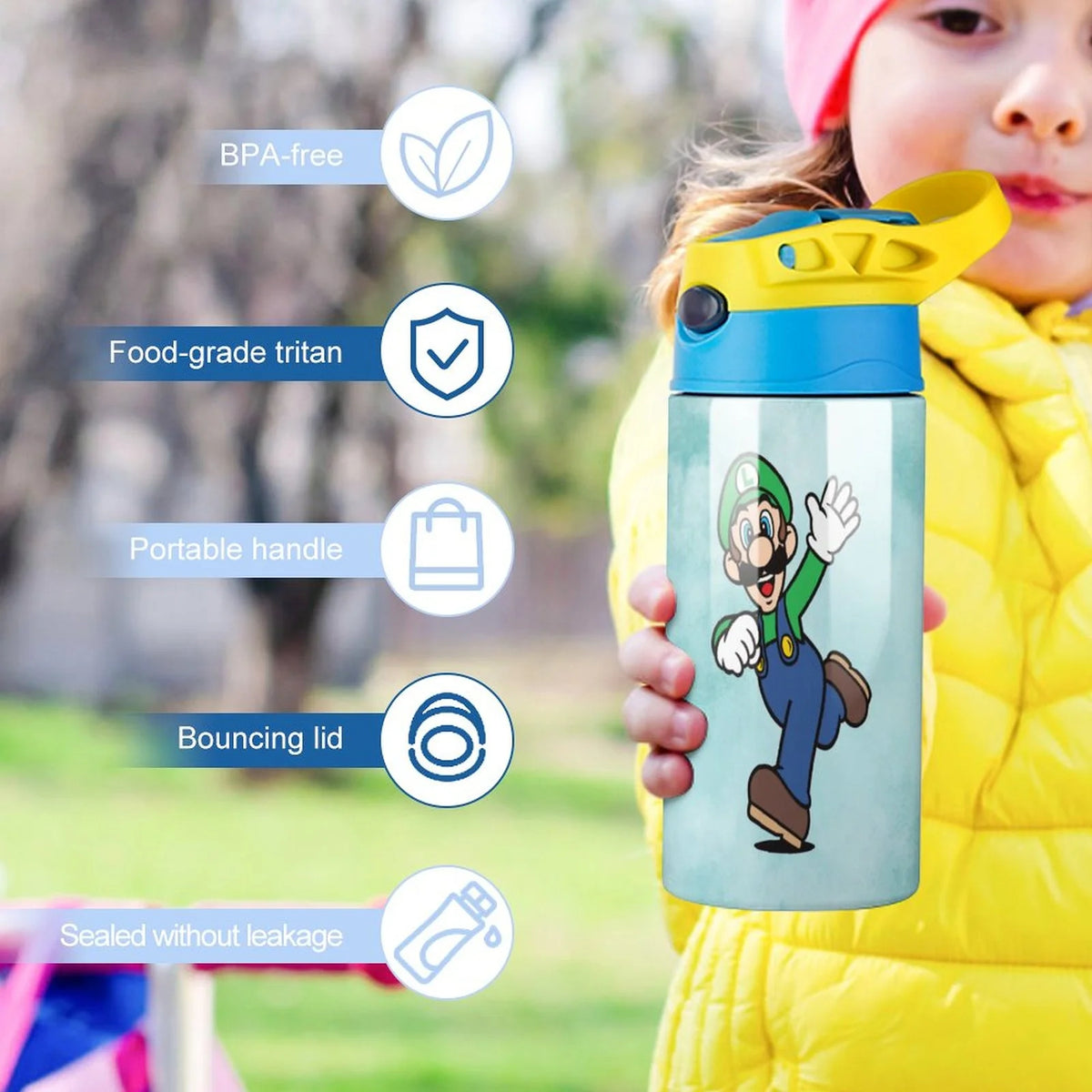 Insulated Stainless Steel Water Bottle with Straw Leak-Proof B302