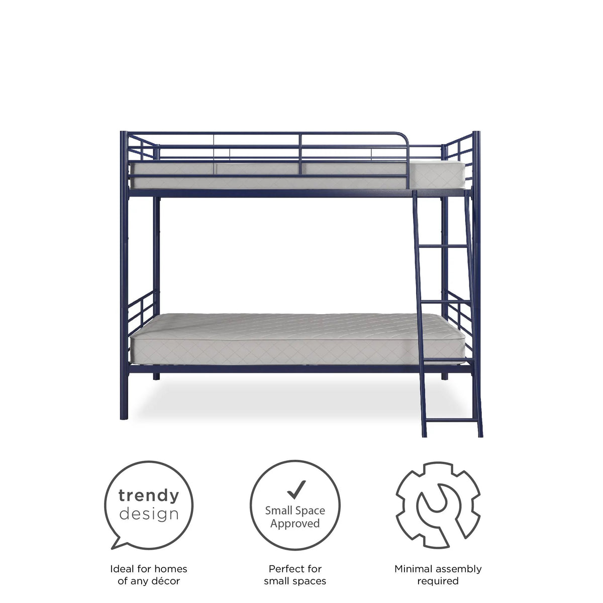 Blue Twin over Twin Metal Bunk Bed F641033
