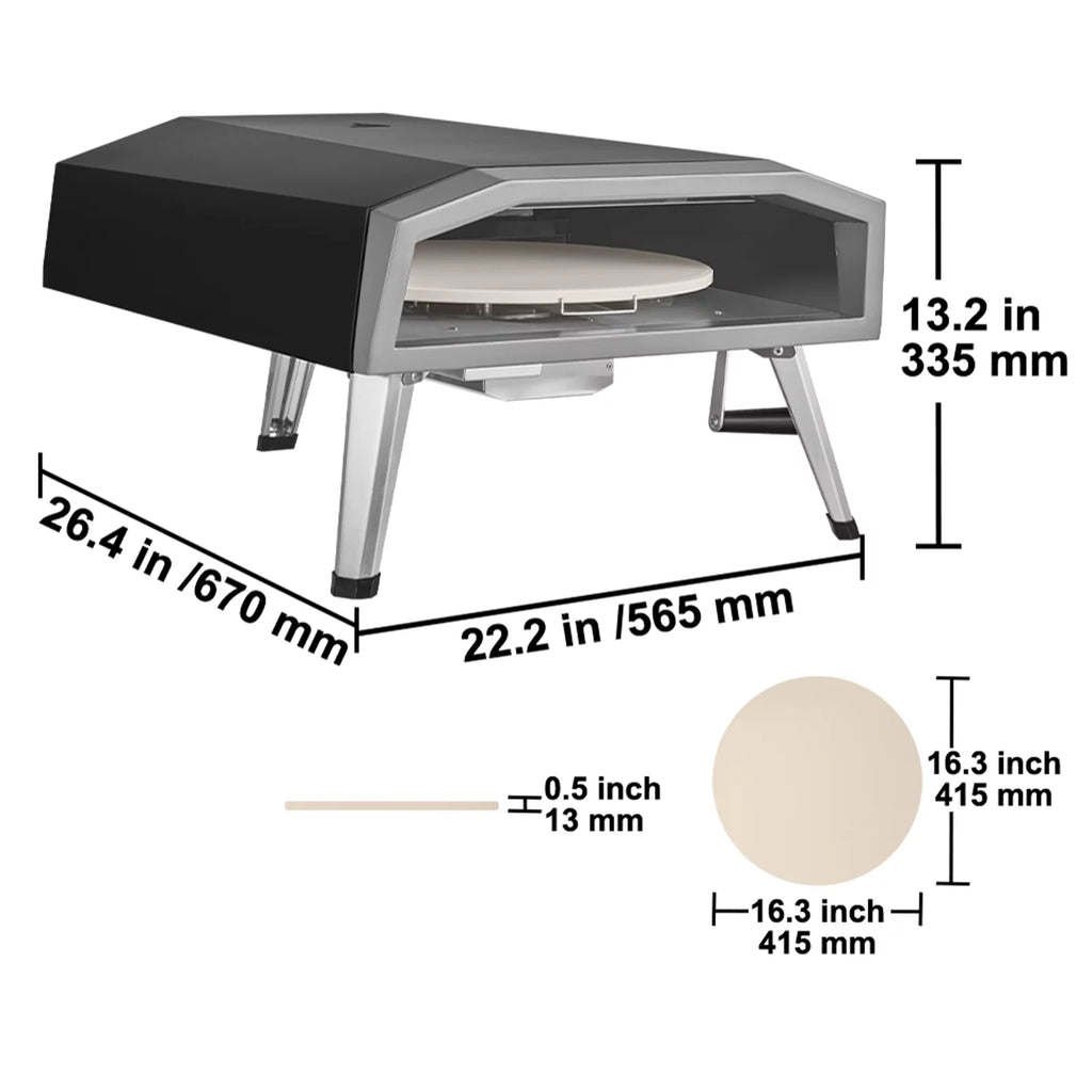 16" Portable Gas Pizza Oven J152729