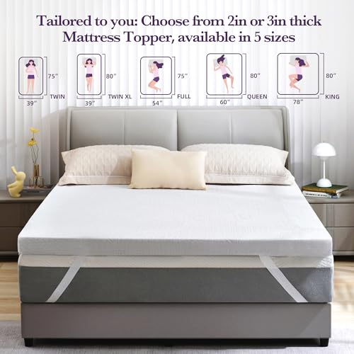 2 Inch Gel Memory Foam Mattress Topper Twin Size T3754