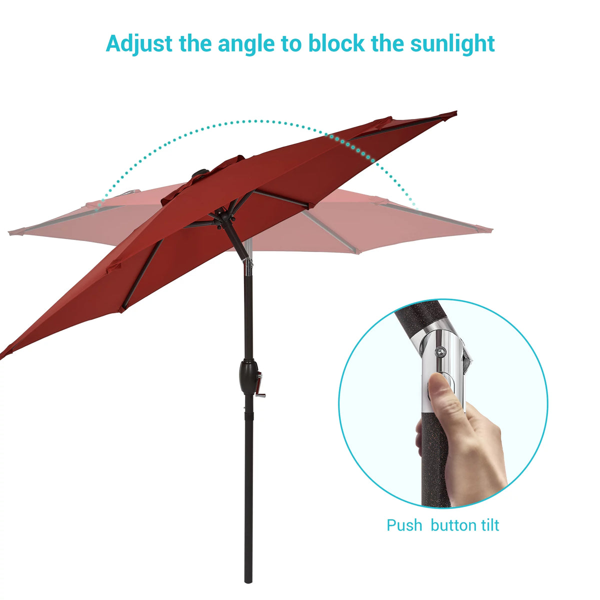 7.5 FT Outdoor Patio Market Umbrella with Tilt Button W836369