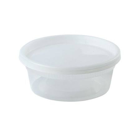 8oz Clear Plastic Disposable Containers with Lids, Case of 240 J26494