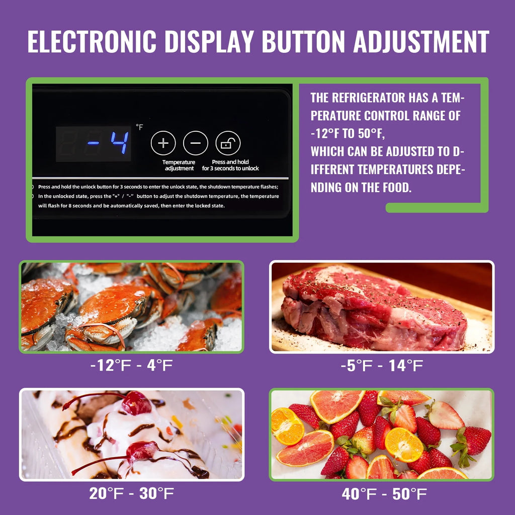 Chest Freezer with Electronic Display Screen 2 Removable Baskets O412720