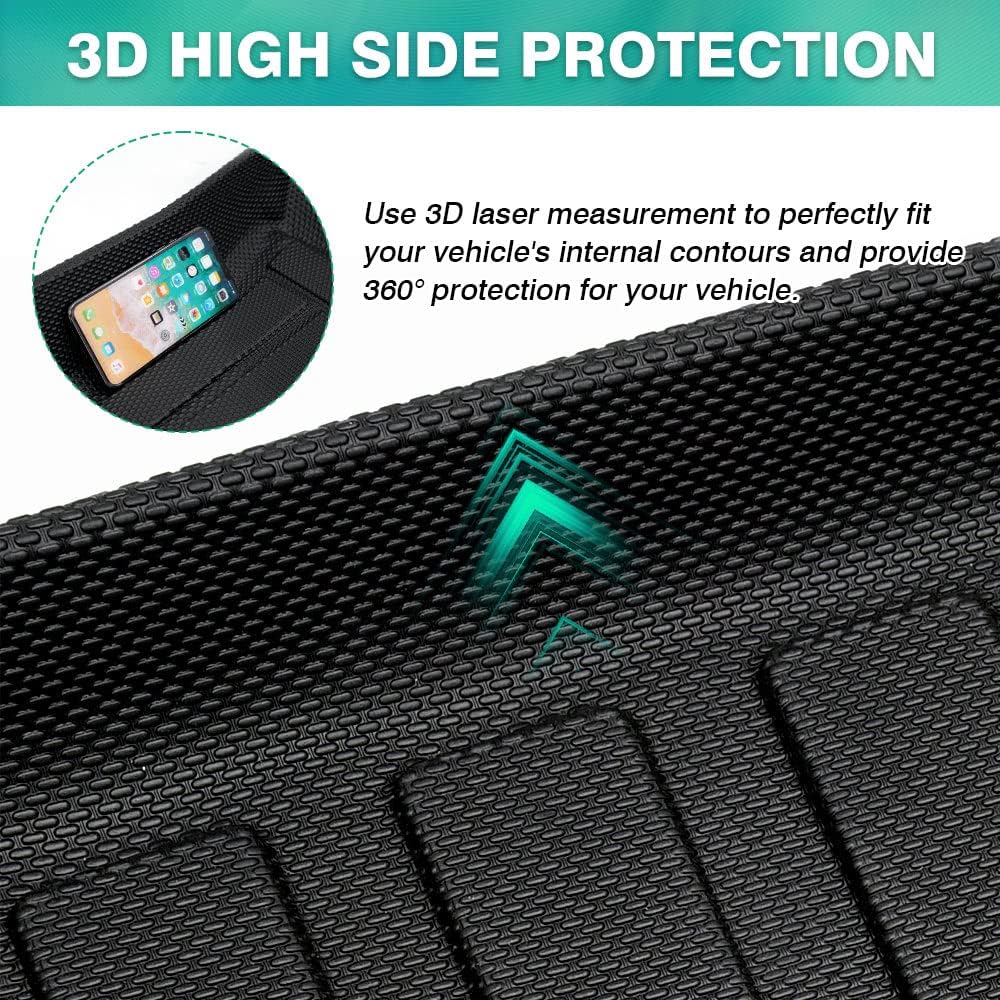 Cargo Liner for 2022 Kia Carnival Behind The 3rd Row Trunk Liner All Weather Rear Cargo Trunk Floor Mat Pack of 2 H166723