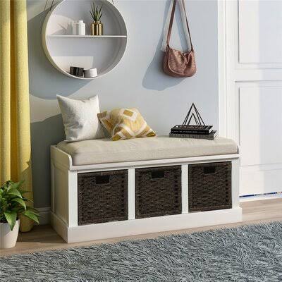 White Storage Bench O5844