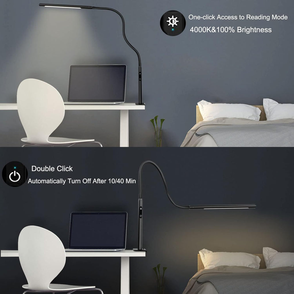 Black Swing Arm LED Desk Lamp with Remote Control W628