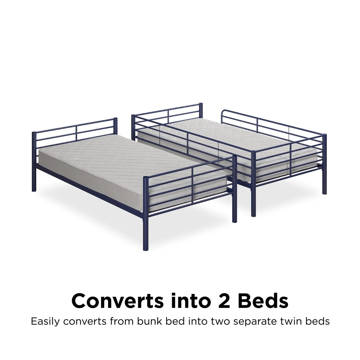Blue Twin over Twin Metal Bunk Bed F641033