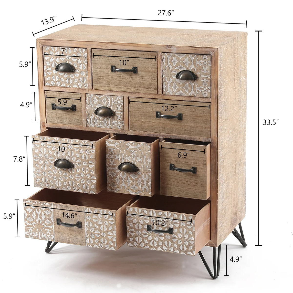 Natural Wood 11-Drawer Apothecary Chest W334696