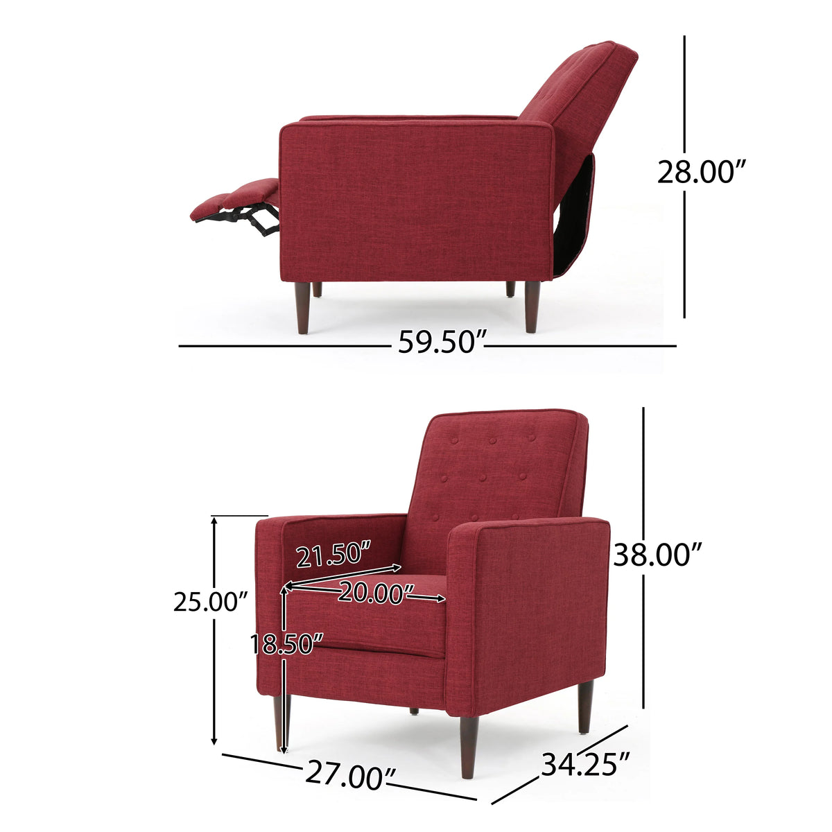 Set of 2 Tufted Recliners T543