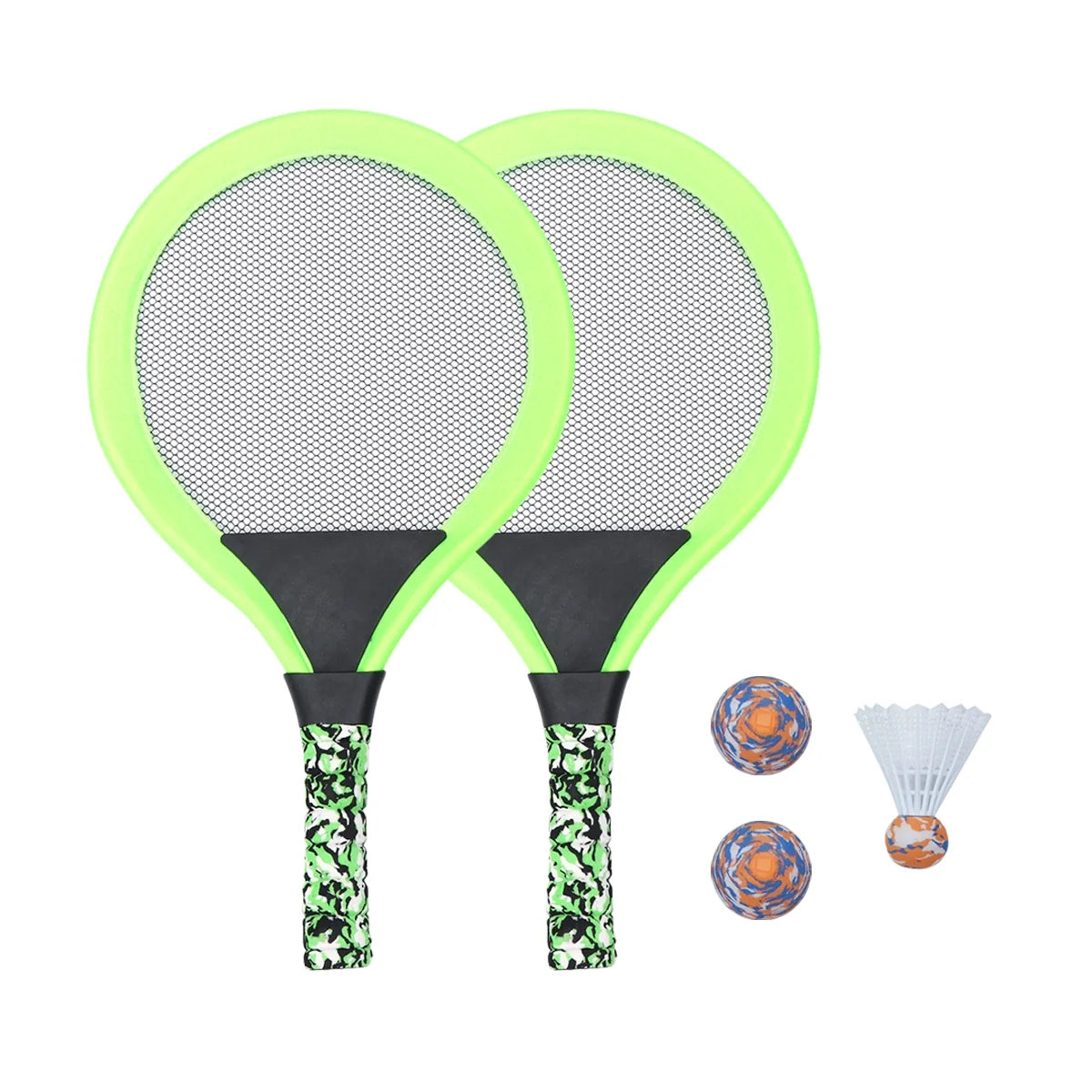 Kids Tennis Racket Beach Racquet Set with Balls (Green) O891