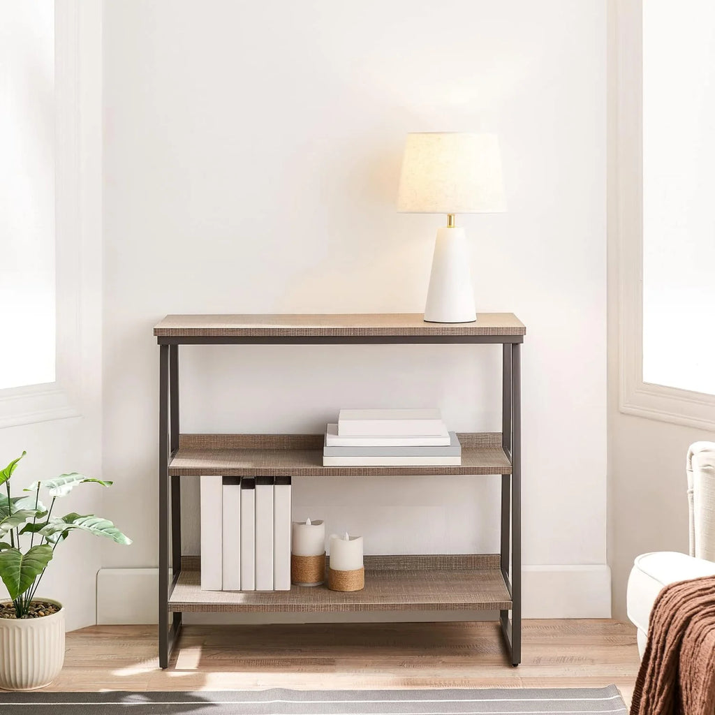 Rustic Oak/Black Shelves And Sides I79621