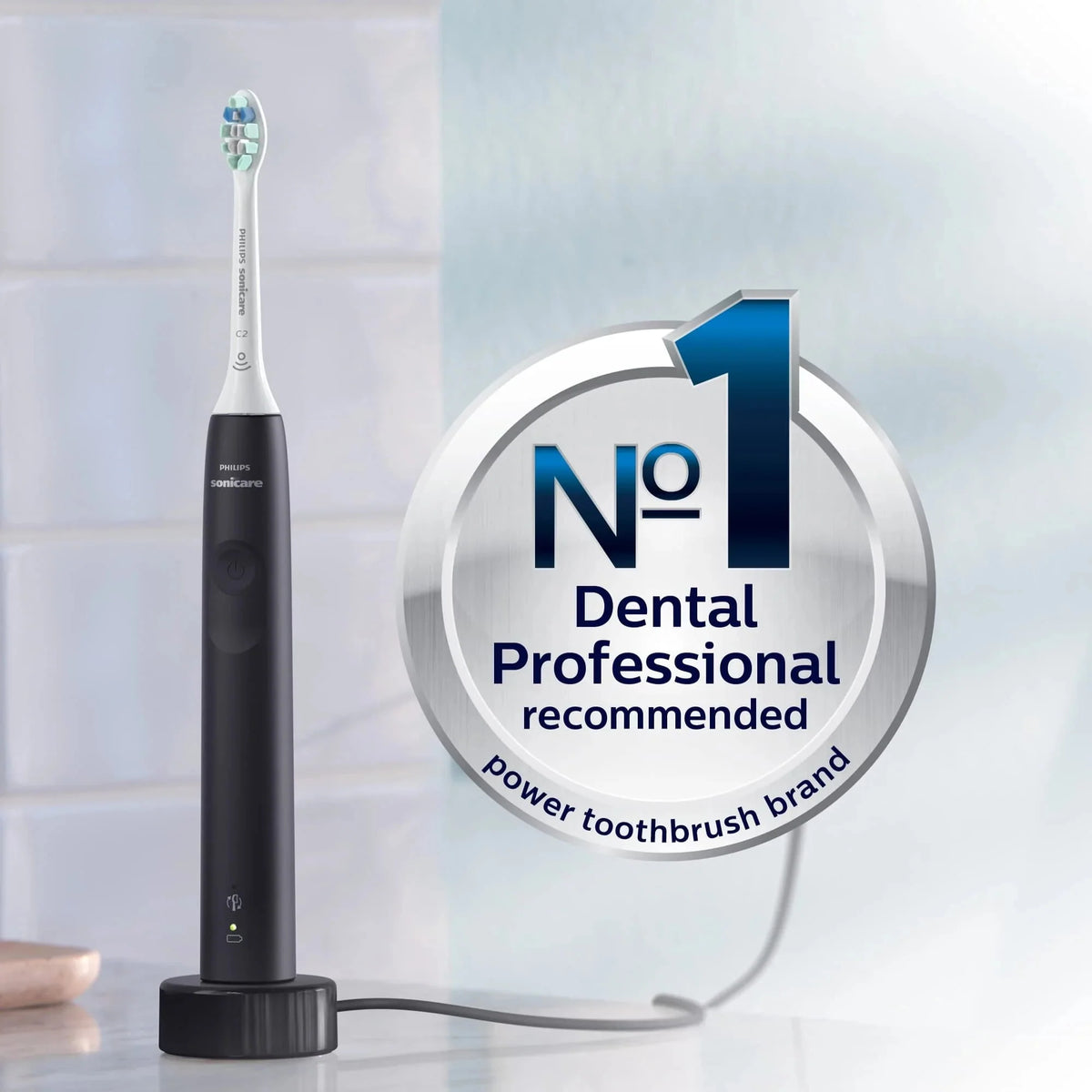 Black Rechargeable Electric Toothbrush with Pressure Sensor E259