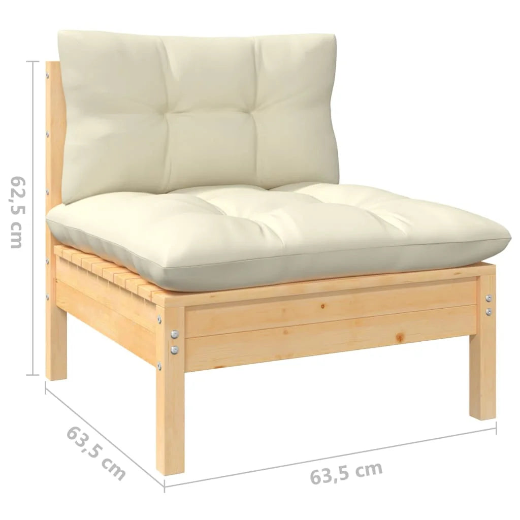 Patio Sofa with Cushions Solid Pinewood P8767