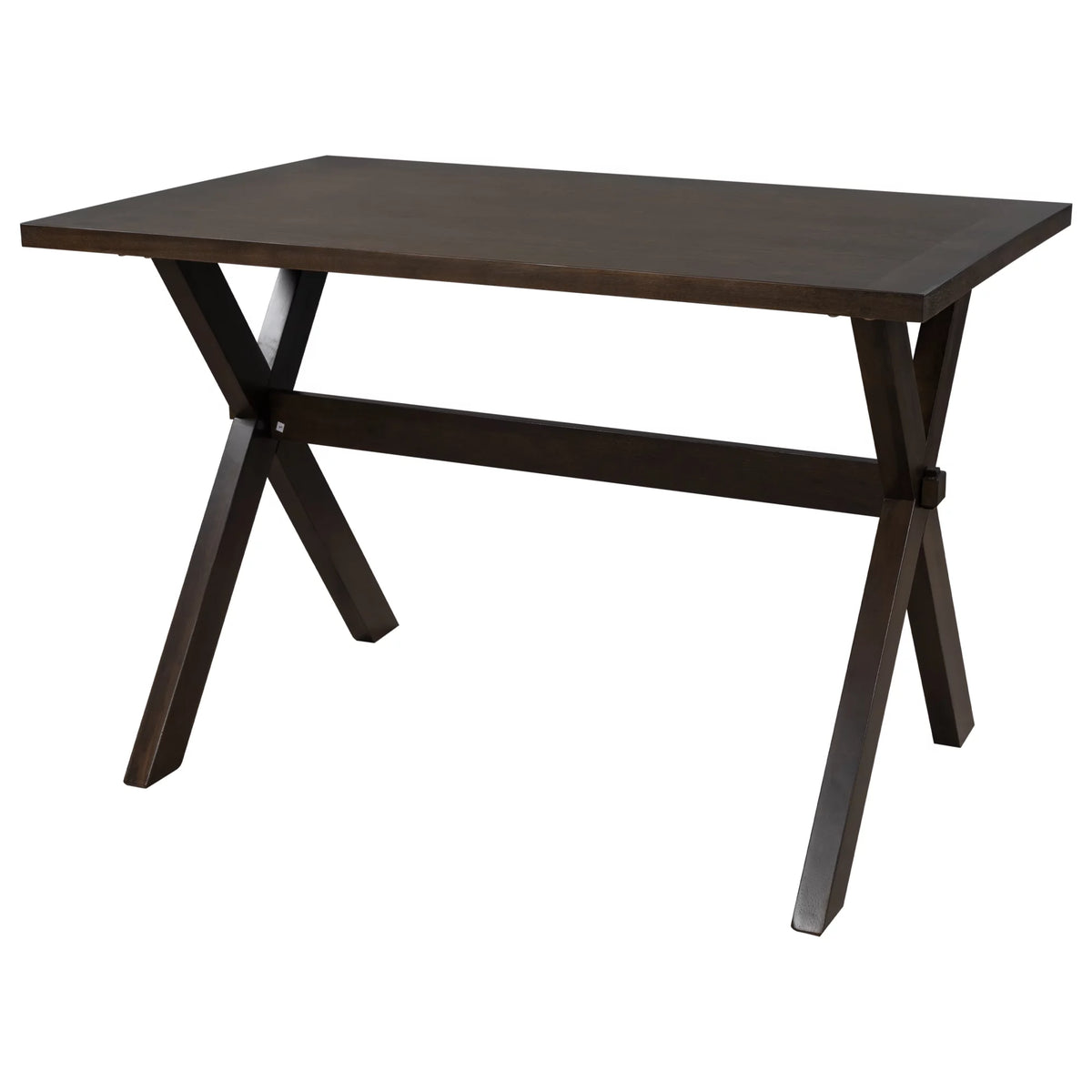 Farmhouse Rustic Wood Dining Table with X-shape Legs, Brown S427849