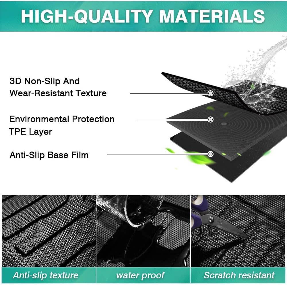 Cargo Liner for 2022 Kia Carnival Behind The 3rd Row Trunk Liner All Weather Rear Cargo Trunk Floor Mat Pack of 2 H166723